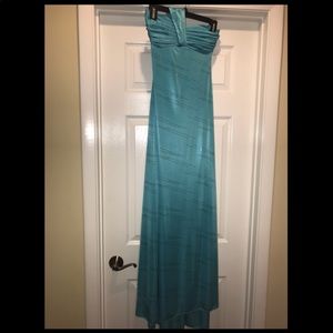 blue sparkle prom dress